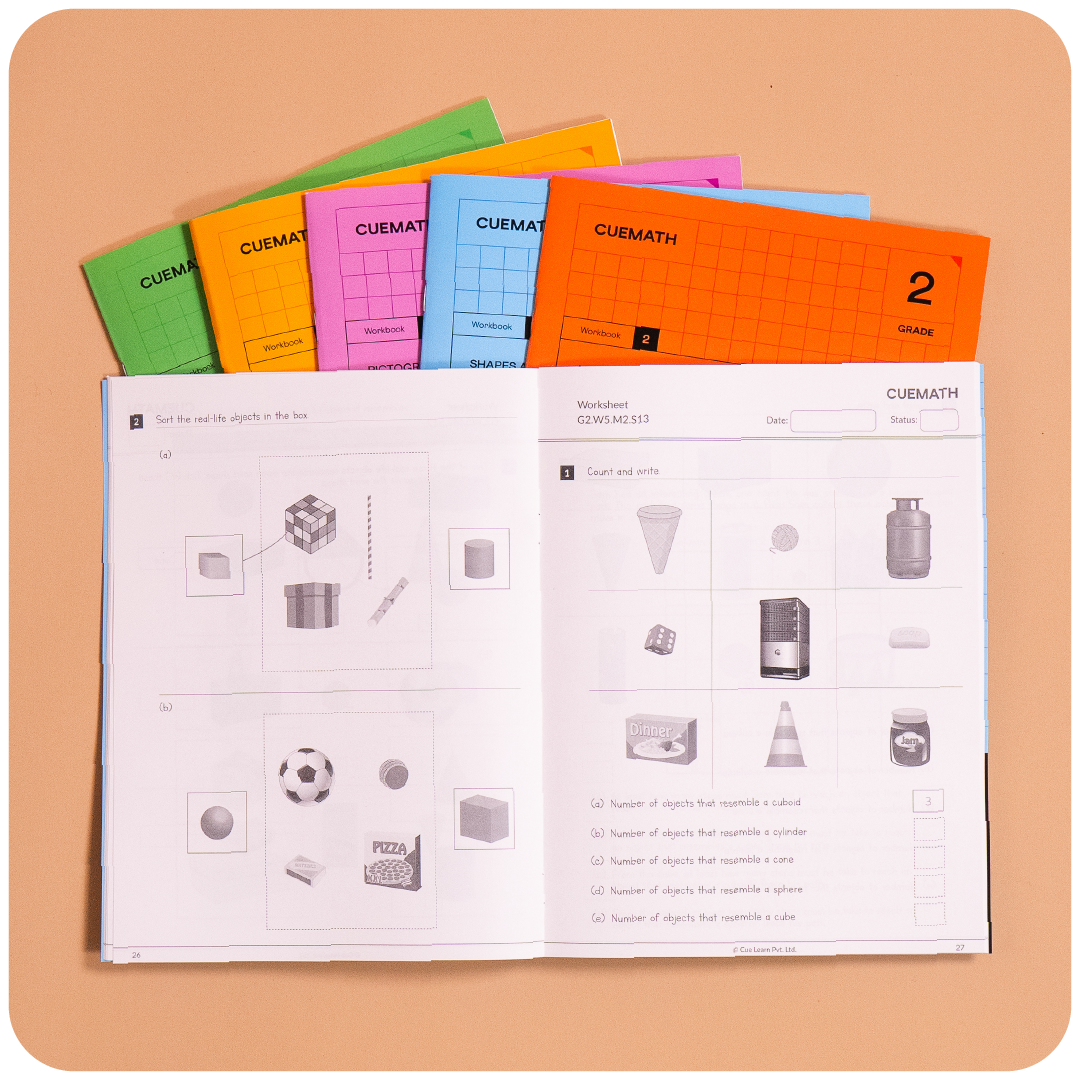 Cuemath Grade 2 Math Workbooks: Three-Digit Numbers, Multiplication, Time, Shapes & More! | Comprehensive Practice for Kids | 7 Chapters