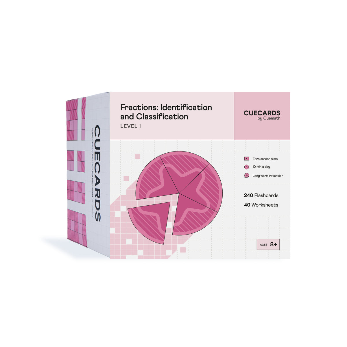 CueCards Fractions: Identification & Classification · Level 1 — view 1