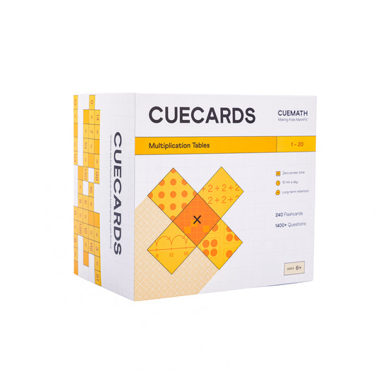 CueCards Multiplication Flash Cards | 240 Cards | Tables 1–20 | Science-Backed | Ages 6+ |