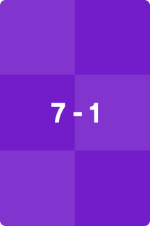 Question card: what is seven minus one?